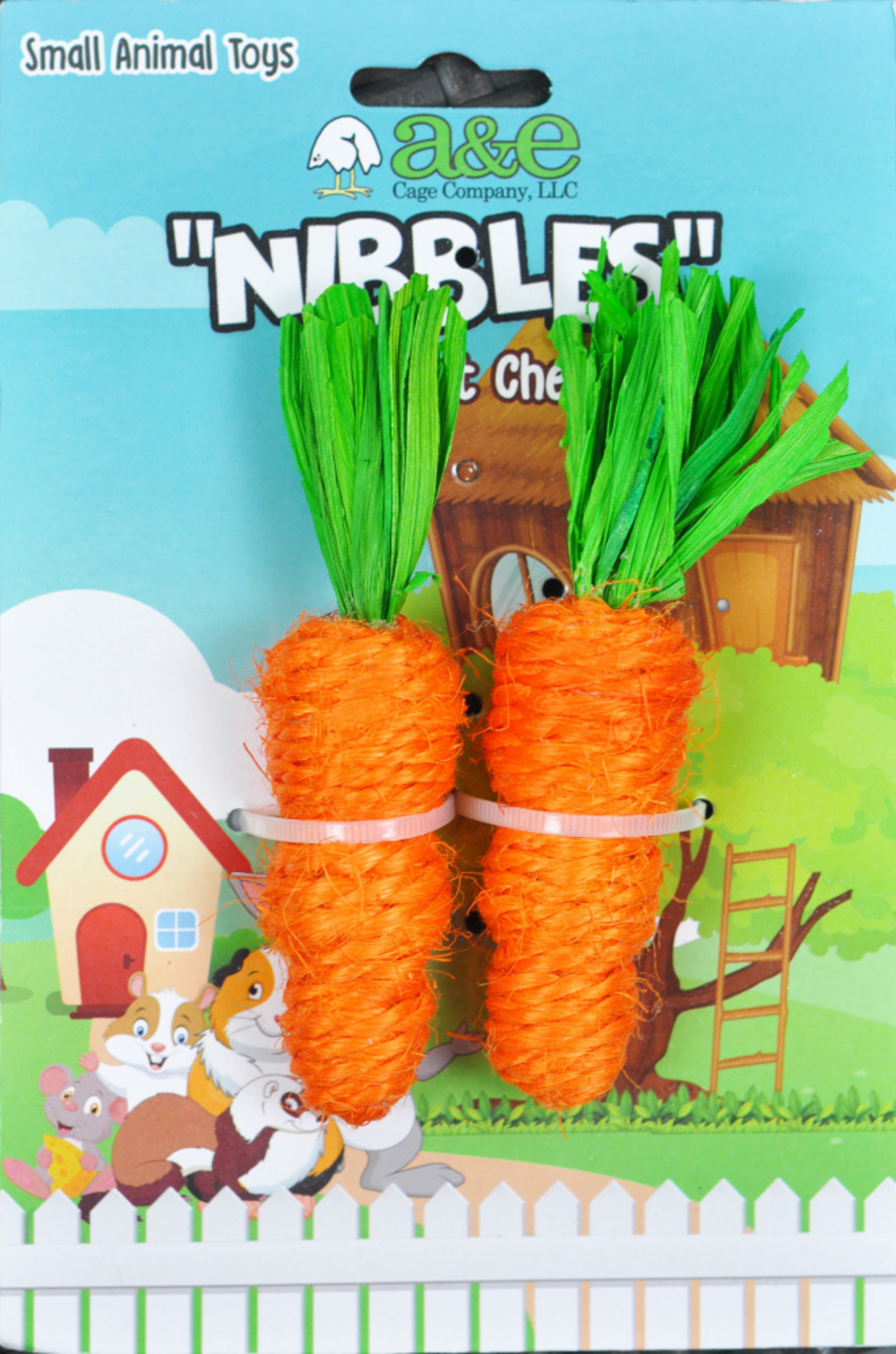 A & E Nibbles Loofah Carrot Small Animal Toy