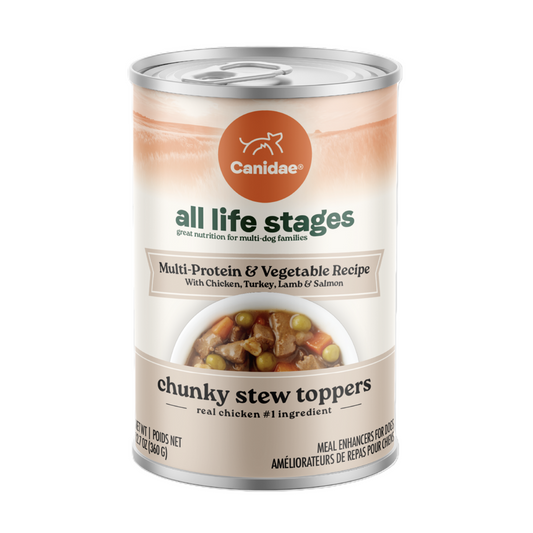 Canidae All Life Stages Wet Dog Food, Chunky Stew Toppers, Multi-Protein & Vegetable Recipe, 12.7 oz.