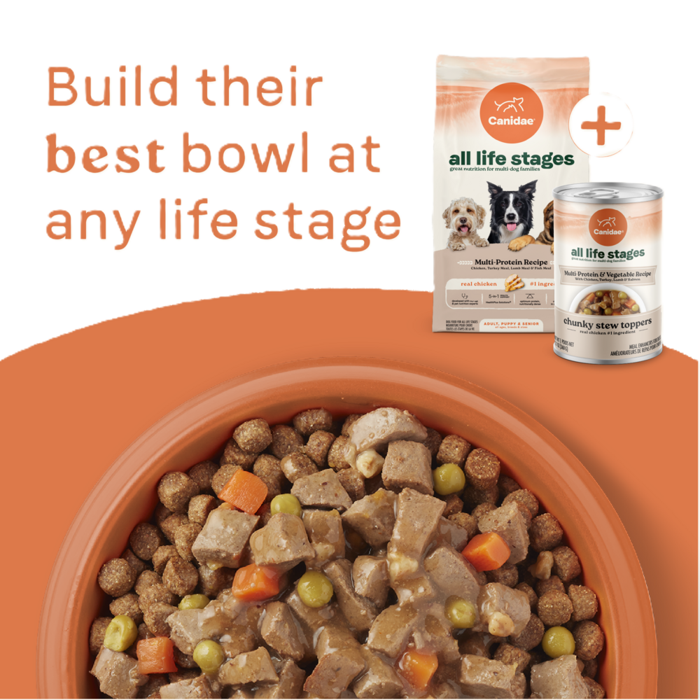 Canidae All Life Stages Wet Dog Food, Chunky Stew Toppers, Multi-Protein & Vegetable Recipe, 12.7 oz.