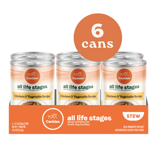 Canidae All Life Stages Wet Dog Food, Chunky Stew Toppers, Chicken & Vegetable Recipe, 12.7 oz.