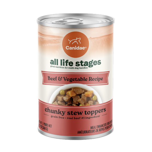 Canidae All Life Stages Wet Dog Food, Chunky Stew Toppers, Beef & Vegetable Recipe, 12.7 oz.