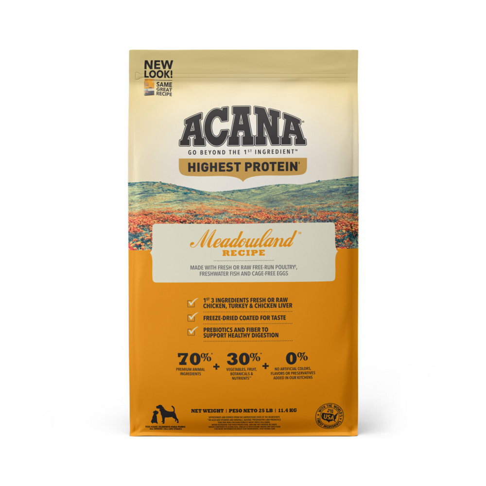 ACANA Highest Protein Dry Dog Food Meadowland Recipe