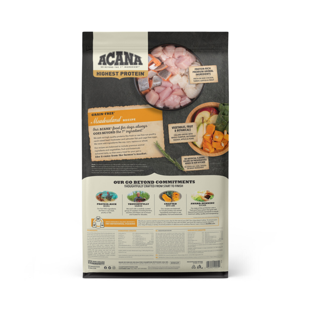 ACANA Highest Protein Dry Dog Food Meadowland Recipe