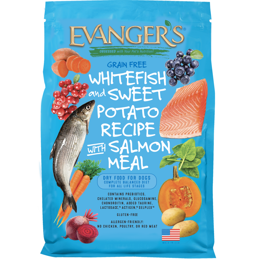 Evanger's Grain Free Whitefish, Sweet Potato and Salmon Dry Dog Food