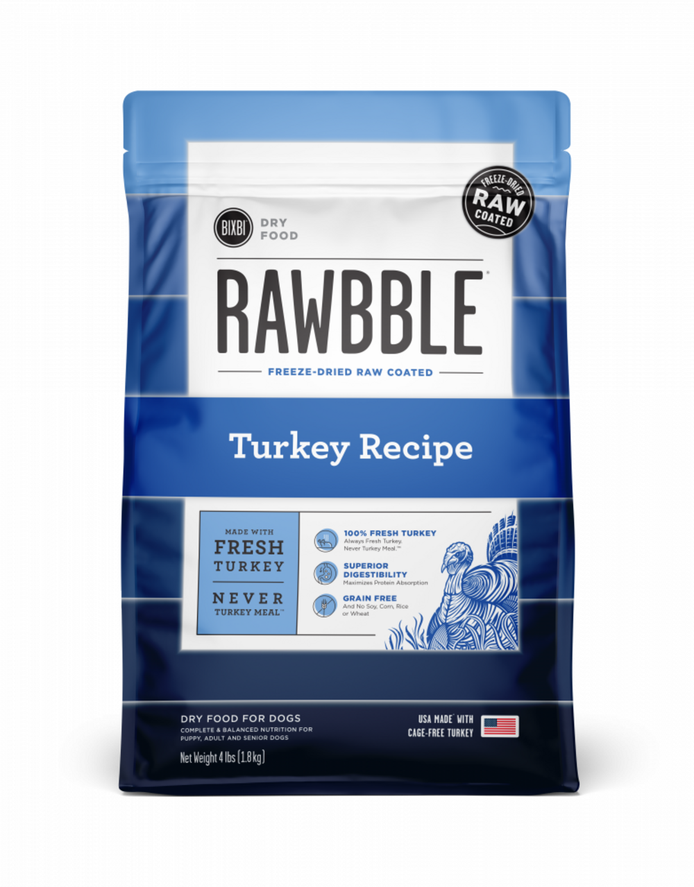 BIXBI Rawbble Kibble Grain Free Turkey