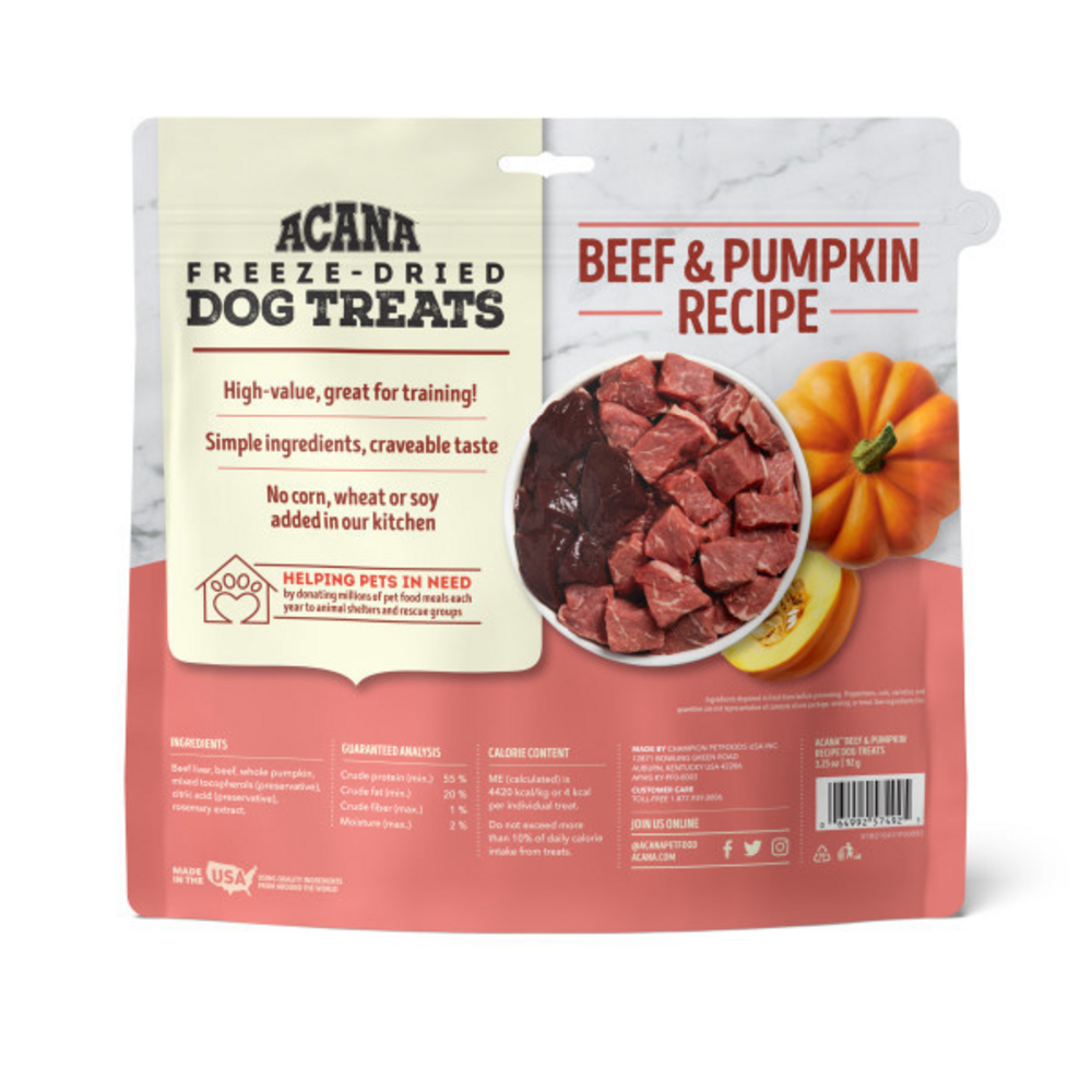 ACANA Singles Grain Free Limited Ingredients & Freeze-Dried, Beef & Pumpkin Dog Treats