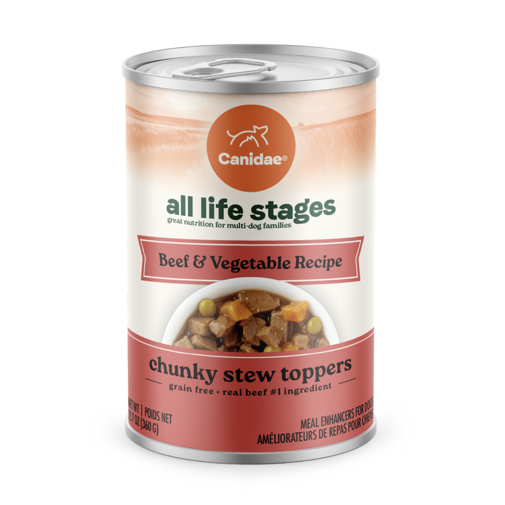 Canidae All Life Stages Wet Dog Food, Chunky Stew Toppers, Beef & Vegetable Recipe, 12.7 oz.