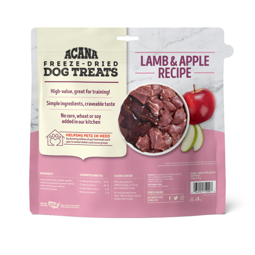 Acana Singles Freeze Dried Dog Treats Grain Free Lamb & Apple Recipe