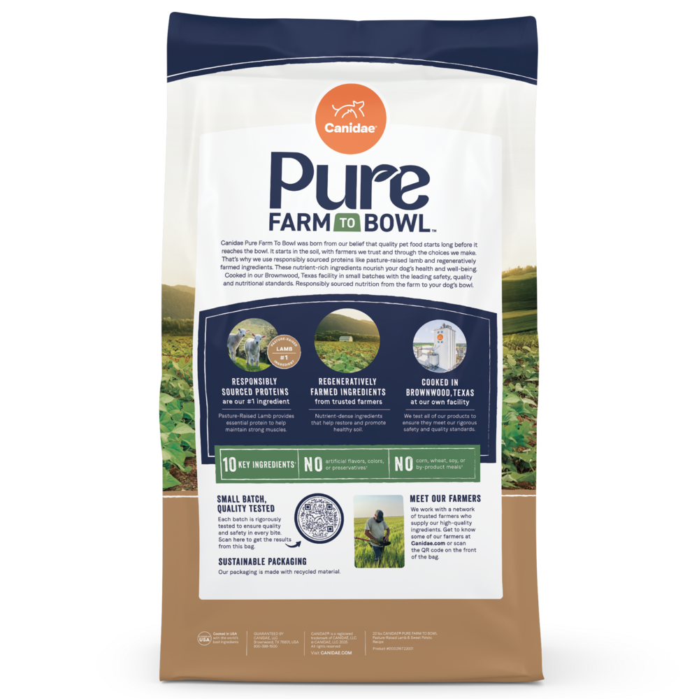 Canidae Pure Farm To Bowl Pasture-Raised Lamb & Sweet Potato Recipe Dog Food