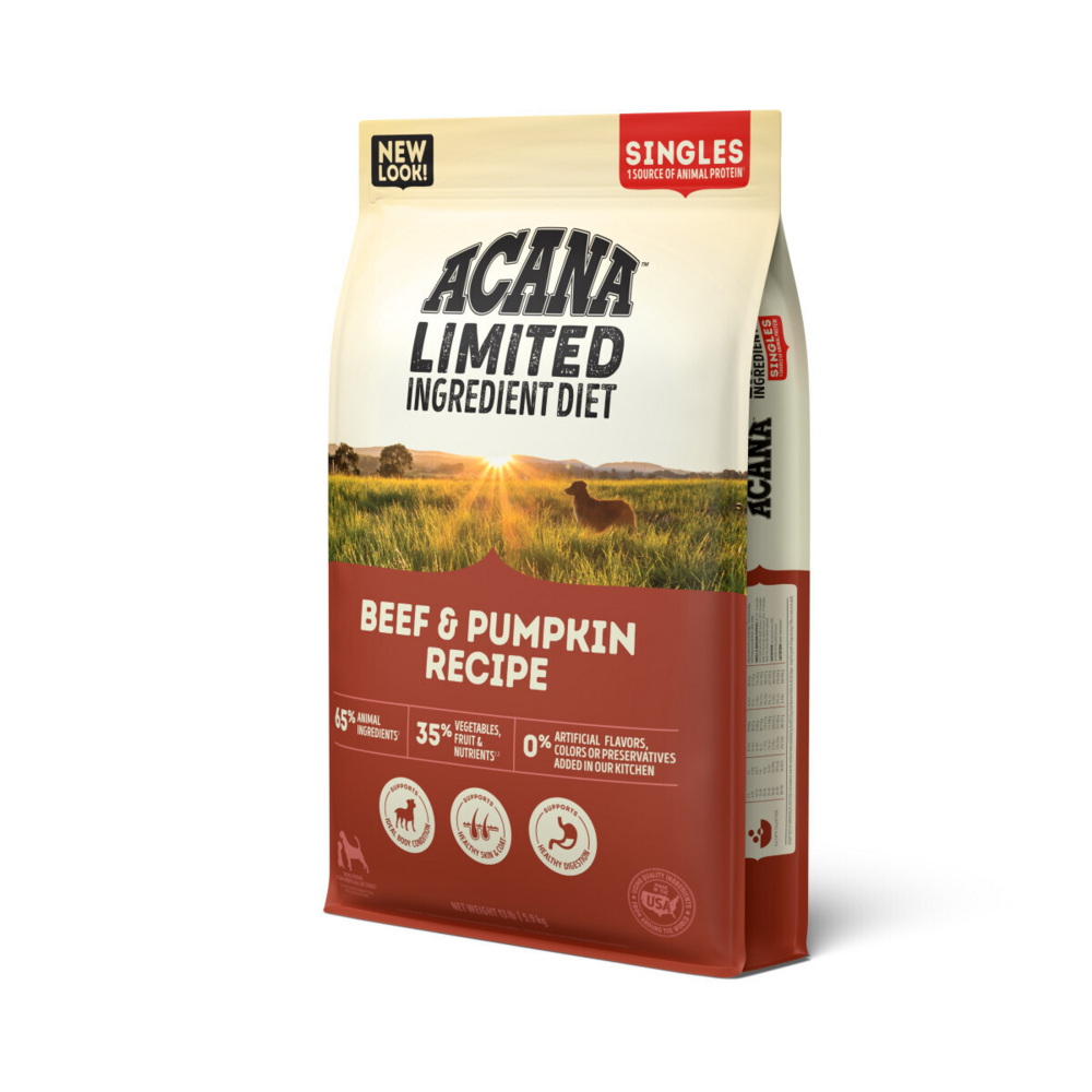 Acana Singles, Beef & Pumpkin Recipe, Limited Ingredient Diet Dry Dog Food