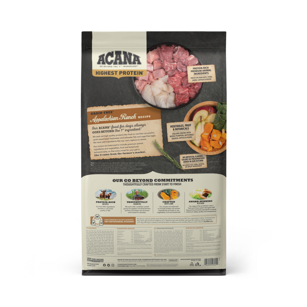 ACANA Highest Protein Appalachian Ranch Recipe Dry Dog Food