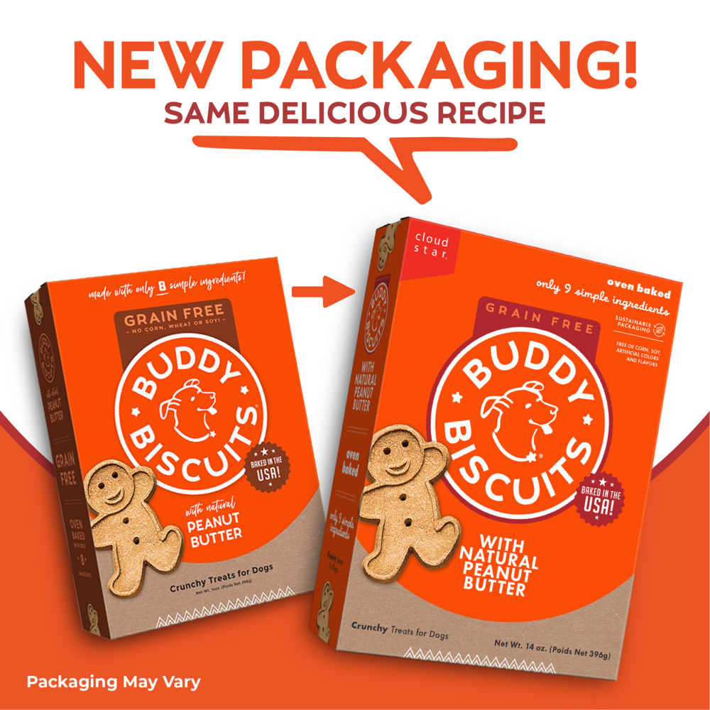 Buddy Biscuits Crunchy Grain Free Peanut Butter Dog Treats