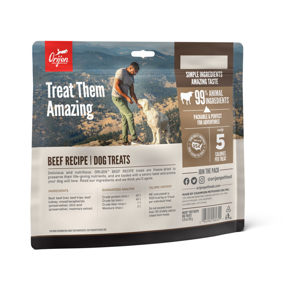 ORIJEN Freeze Dried Ranch Raised Beef Dog Treats