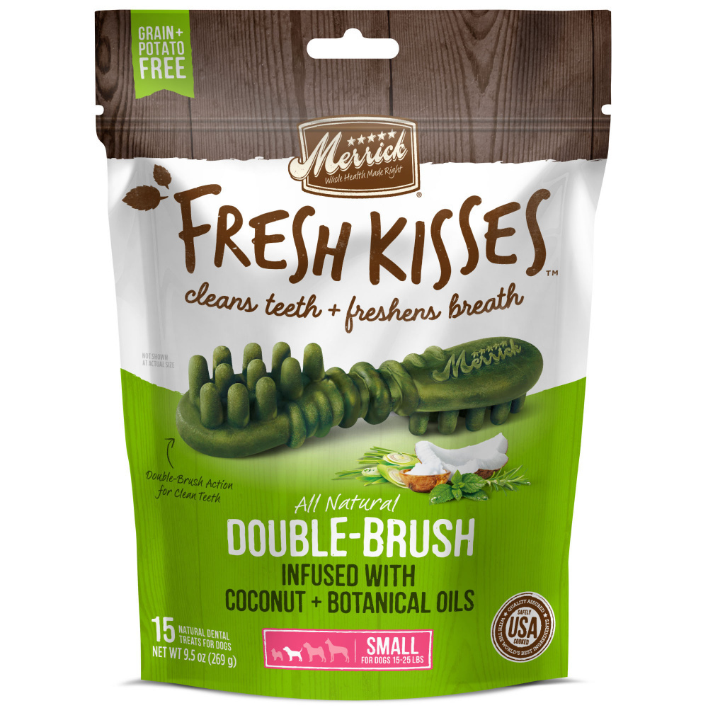 Merrick Fresh Kisses Coconut Oil and Botanics Dental Dog Chews Small
