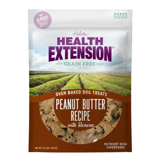Health Extension Oven Baked Peanut Butter and Banana Dog Treats