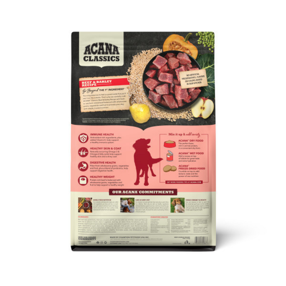 Acana Classics Beef and Barley Recipe, Dry Dog Food