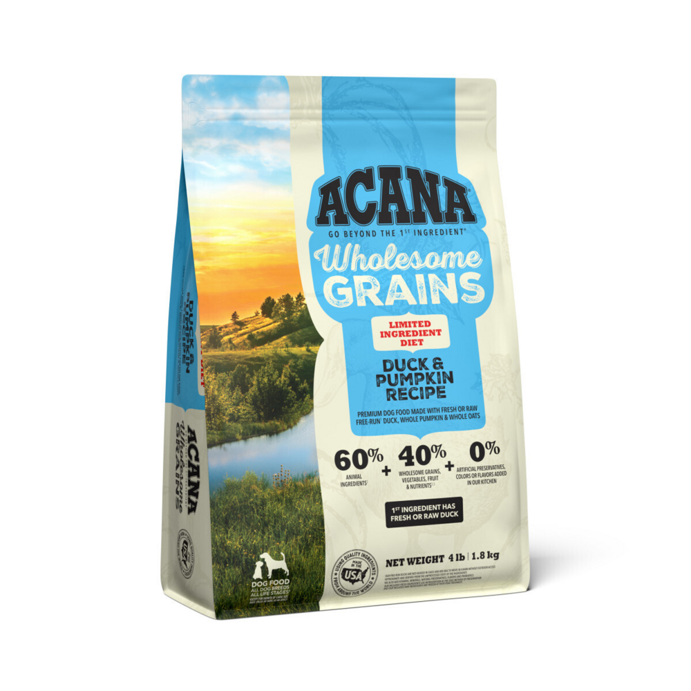 Acana Wholesome Grains, Duck & Pumpkin Recipe, Limited Ingredient Diet Dry Dog Food