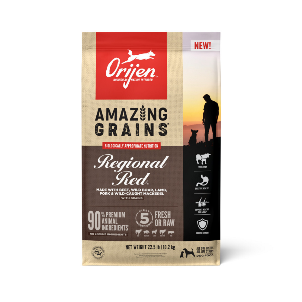 Orijen Amazing Grains Regional Red Dry Dog Food Beef, Boar, Lamb, Pork & Fish