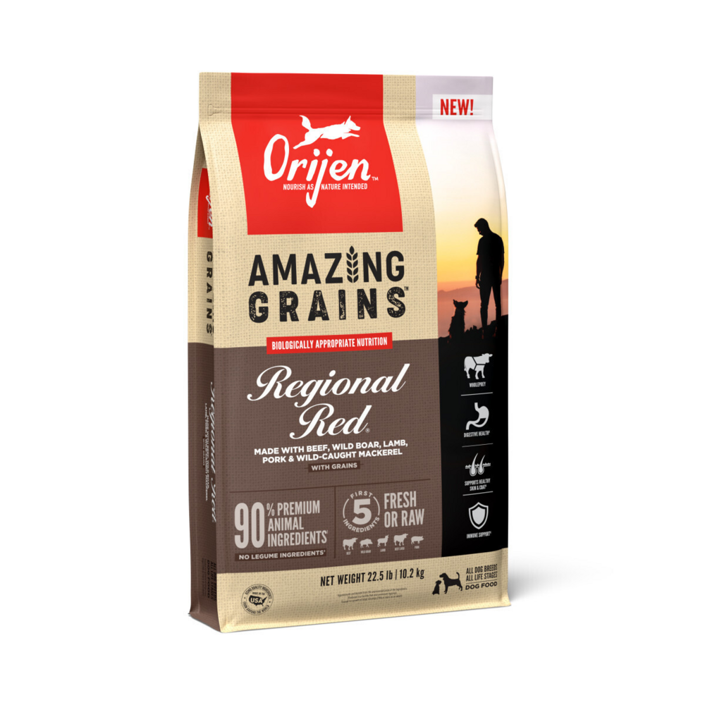 Orijen Amazing Grains Regional Red Dry Dog Food Beef, Boar, Lamb, Pork & Fish