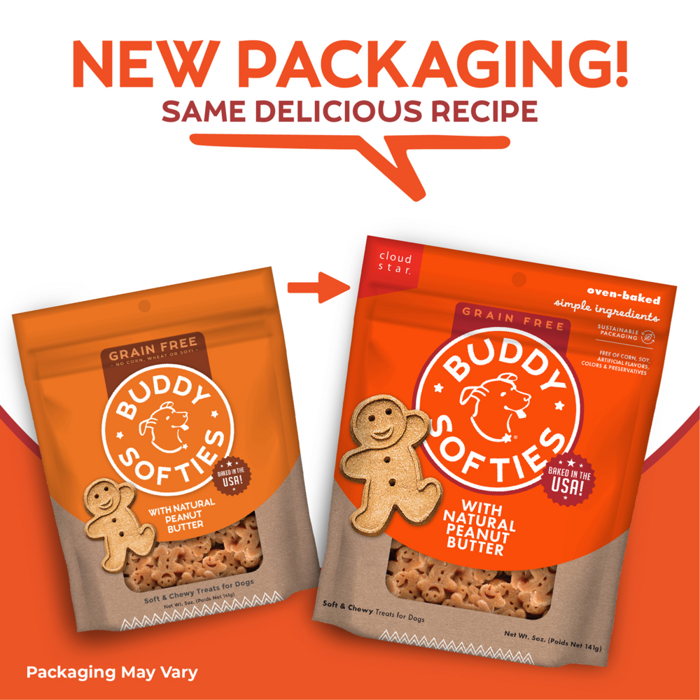 Buddy Biscuits Softies Soft & Chewy Grain Free Peanut Butter Dog Treats