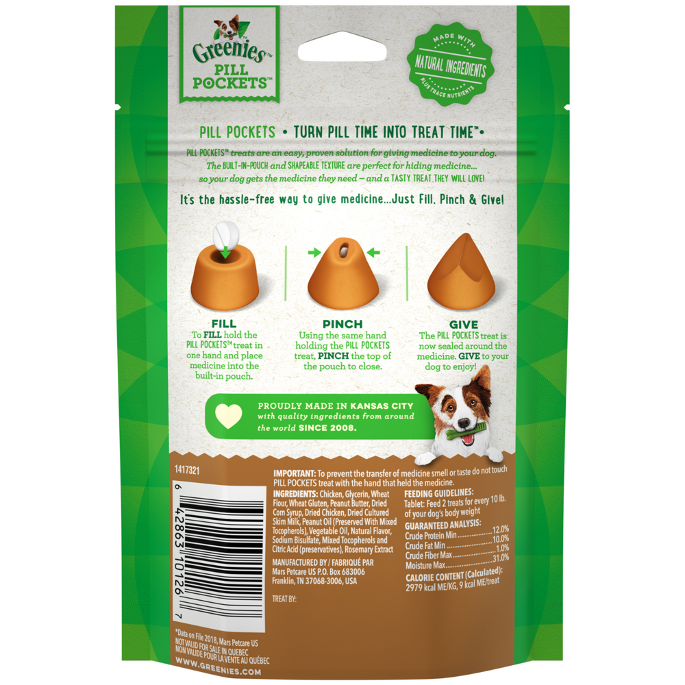 Greenies Pill Pockets Canine Peanut Butter Dog Treats