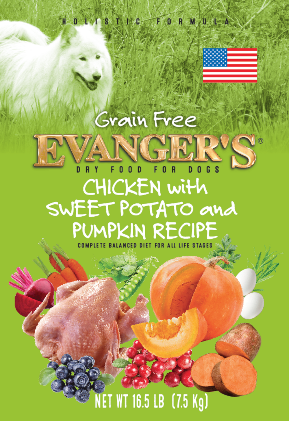 Evanger's Grain Free Chicken Sweet Potato and Pumpkin Dry Dog Food