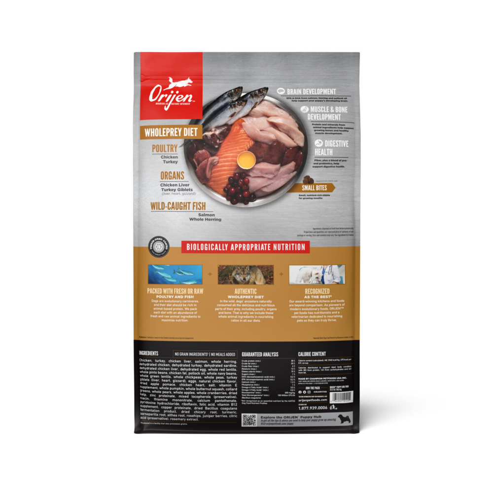 Orijen Puppy Fresh or Raw Dry Food Chicken, Turkey & Fish