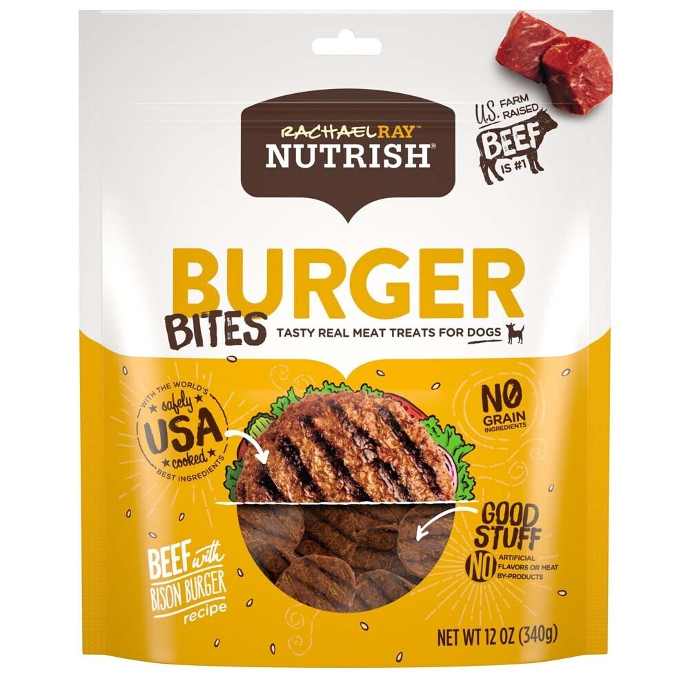 Rachael Ray Nutrish Grain Free Burger Bites Beef Burger & Bison Dog Treats