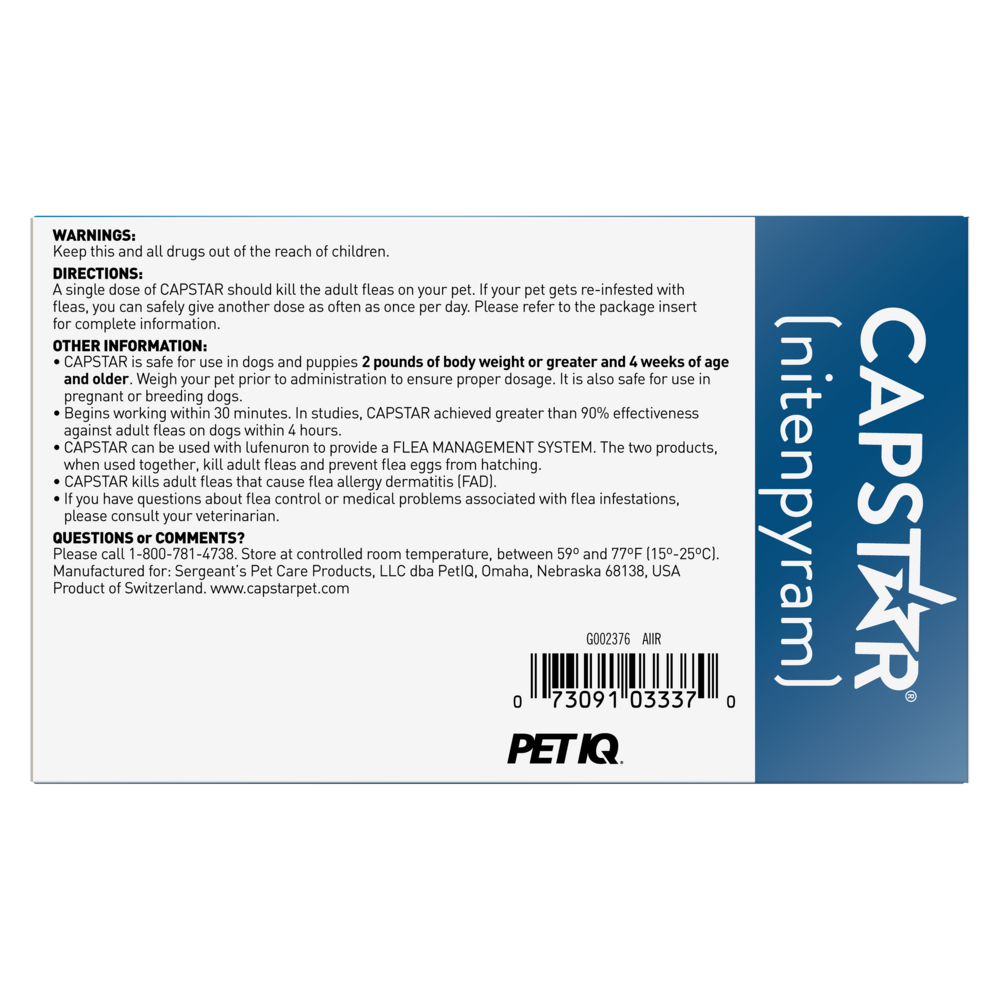 Capstar Flea Tablets for Small Dogs 5-25 lbs