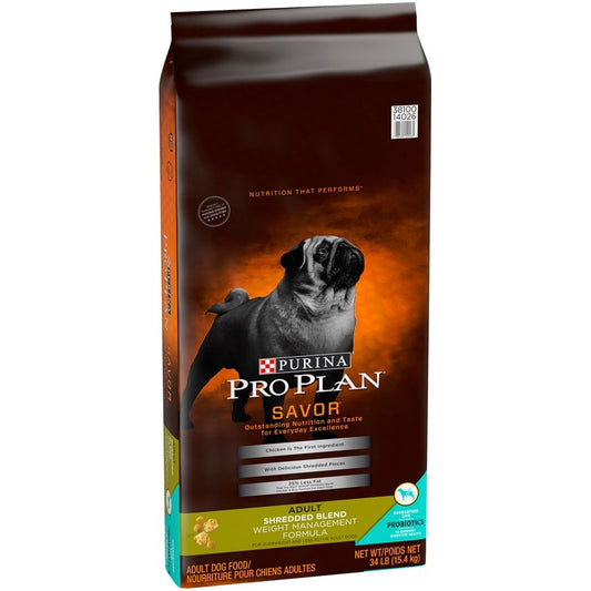 Purina Pro Plan Savor Adult Shredded Blend Weight Management Formula Dry Dog Food