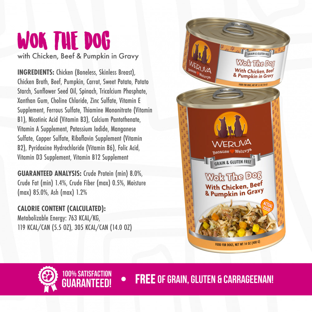 Weruva Wok The Dog with Chicken, Beef & Pumpkin in Gravy Canned Dog Food