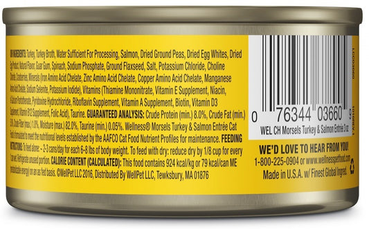 Wellness Grain Free Natural Turkey and Salmon Morsels Entree Canned Cat Food