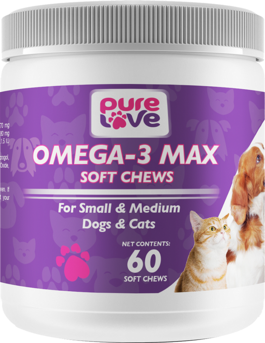 Pure Love Omega-3 Max Soft Chews for Small and Medium Dogs and Cats