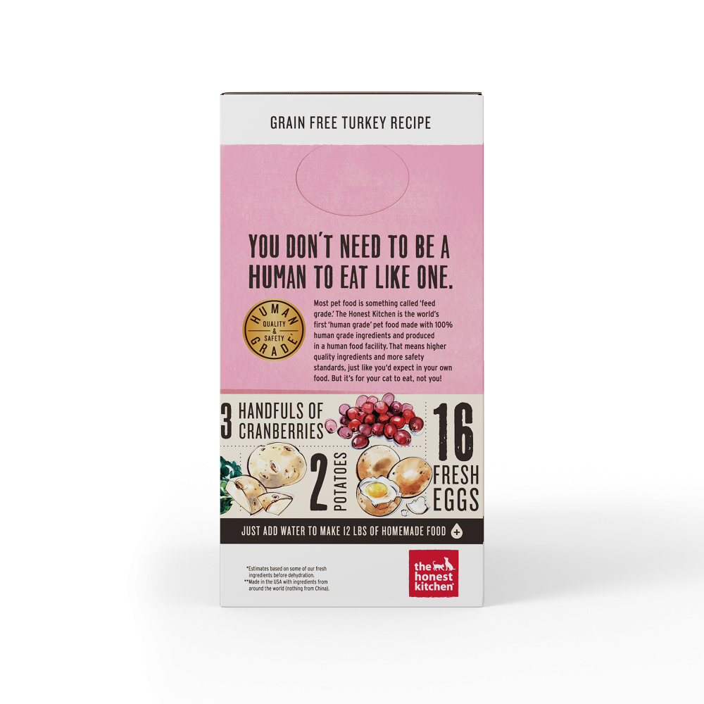 The Honest Kitchen Grain Free Turkey Recipe Dehydrated Cat Food