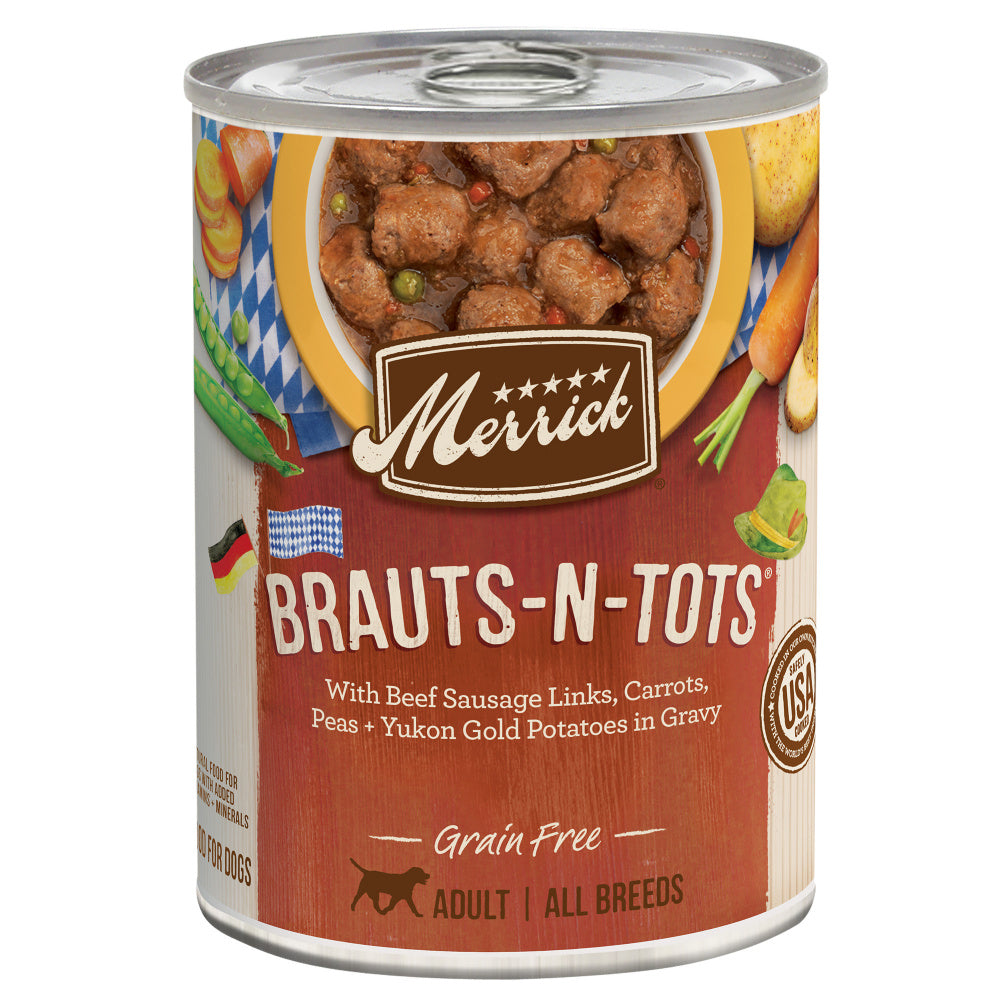 Merrick Grain Free Brauts n Tots Canned Dog Food