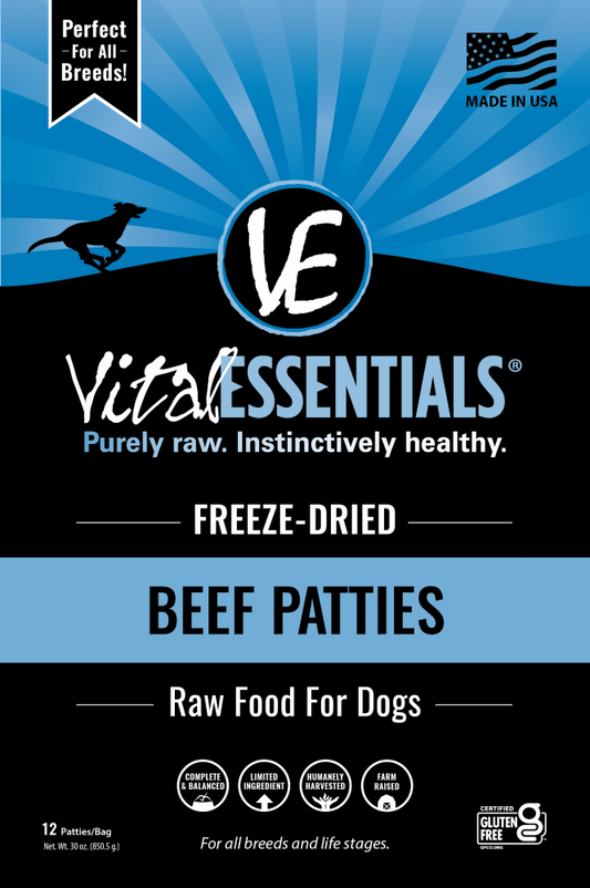 Vital Essentials Beef Patties Freeze Dried Dog Food