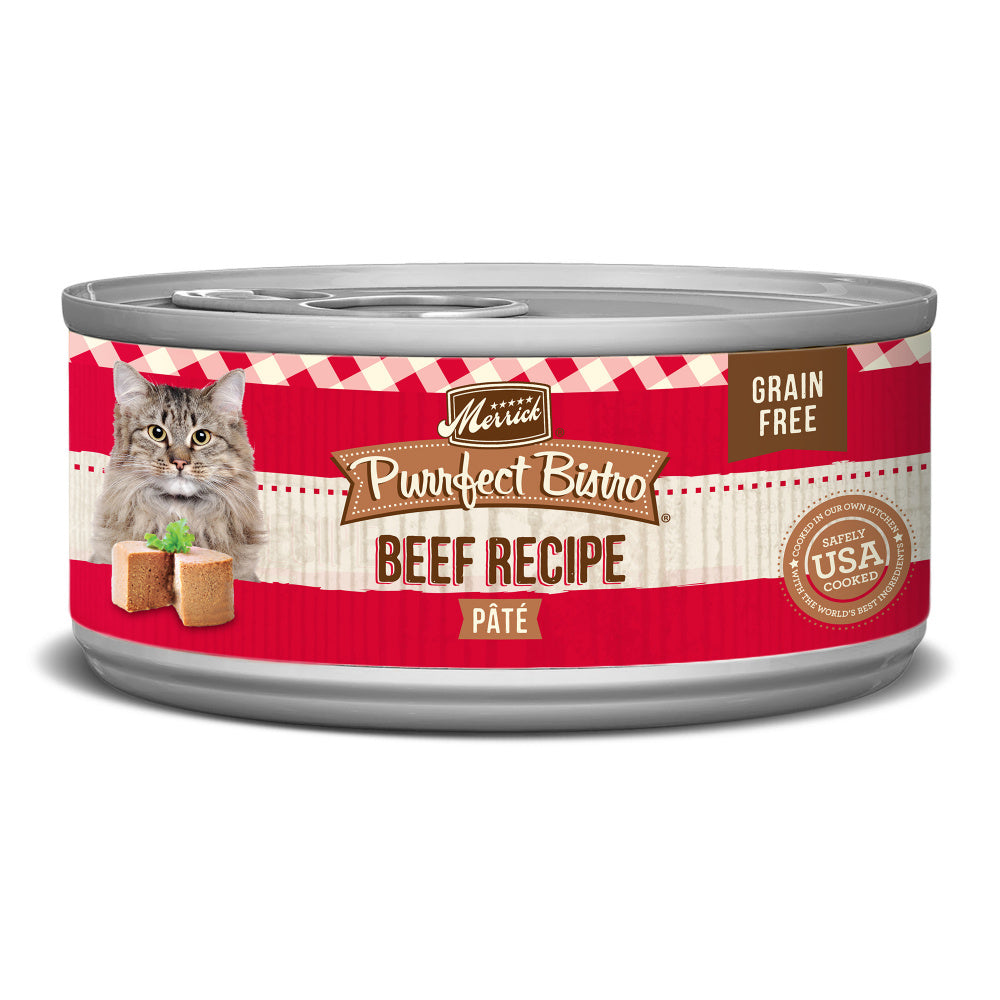 Merrick Purrfect Bistro Grain Free Wet Cat Food Beef Recipe Pate