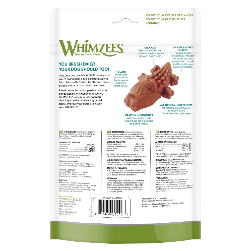 Whimzees Alligator Dental Dog Treats