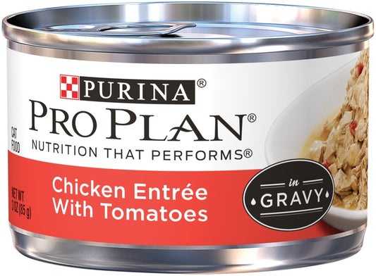 Purina Pro Plan Savor Adult Chicken Entree with Tomatoes Braised in Gravy Canned Cat Food