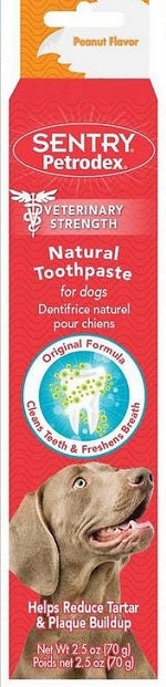 SENTRY Petrodex Veterinary Strength Natural Peanut Flavor Toothpaste for Dogs