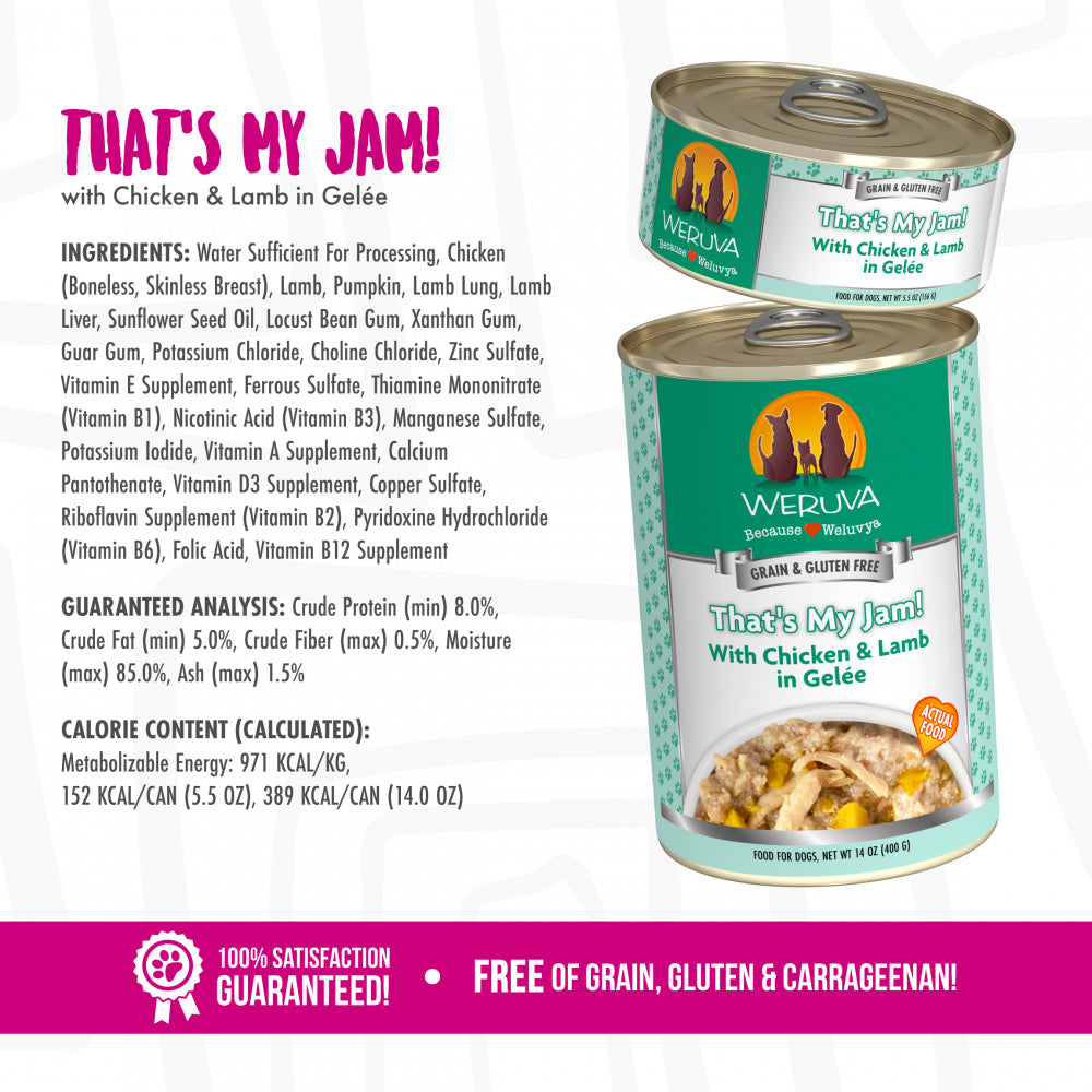 Weruva Thats My Jam Chicken & Lamb Canned Dog Food