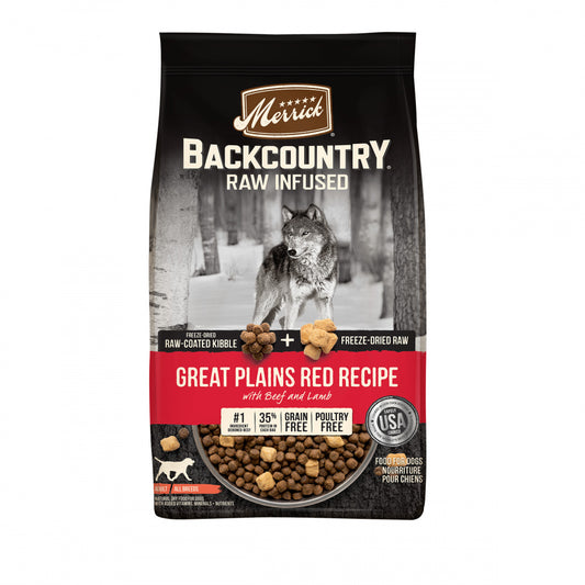 Merrick Backcountry Raw Infused Grain Free Dog Food Great Plains Red Recipe Freeze Dried Dog Food