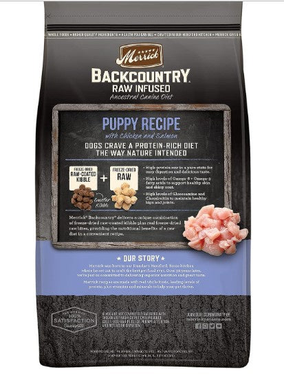 Merrick Backcountry Raw Infused Grain Free Puppy Food Recipe Freeze Dried Dog Food