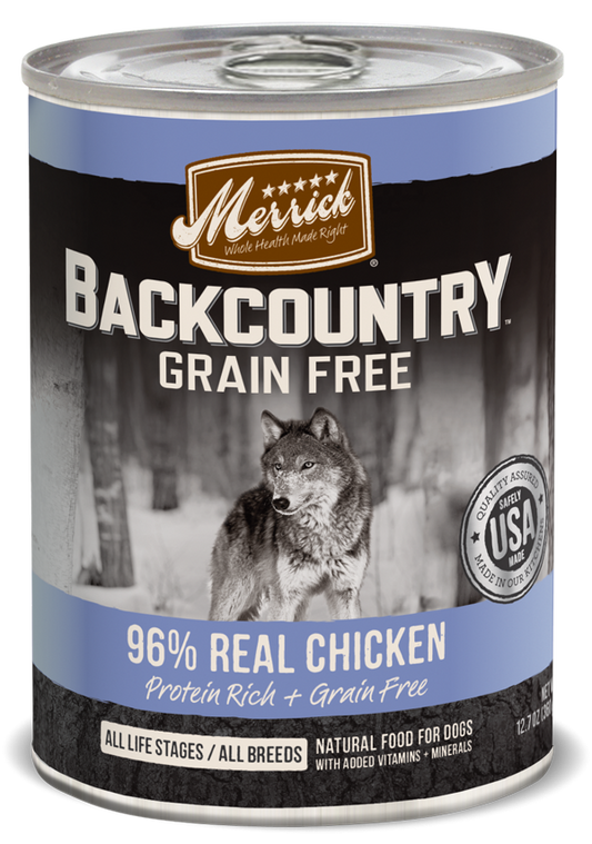 Merrick Backcountry Grain Free Backcountry 96% Chicken Recipe Canned Dog Food