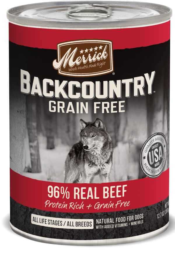 Merrick Backcountry Grain Free 96% Beef Recipe Canned Dog Food