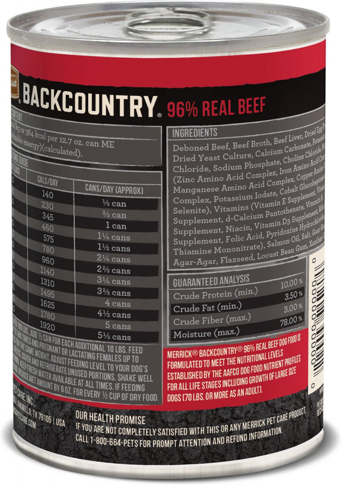 Merrick Backcountry Grain Free 96% Beef Recipe Canned Dog Food