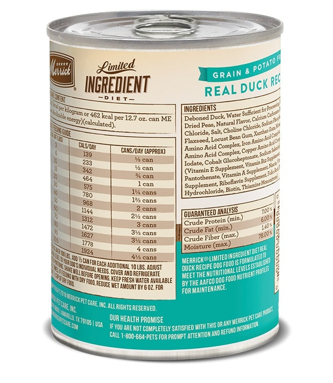 Merrick Limited Ingredient Diet Real Duck Recipe Canned Dog Food