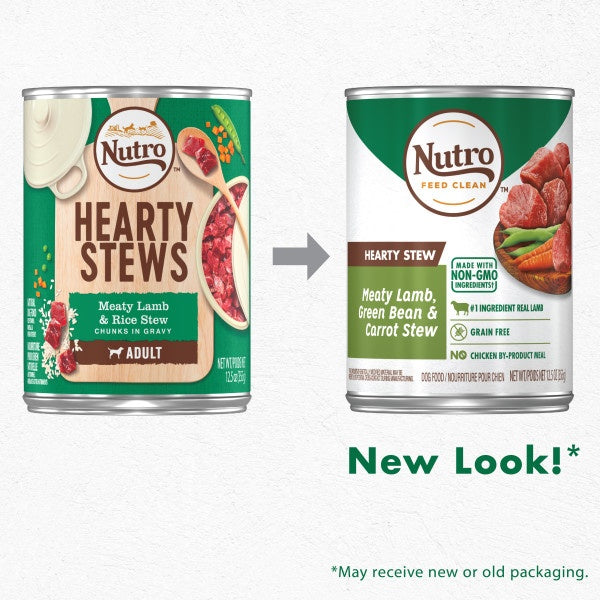 Nutro Hearty Stew Grain Free Meaty Lamb, Green Bean & Carrot Stew Adult Canned Dog Food