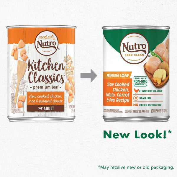 Nutro Premium Loaf Slow Cooked Chicken, Potato, Carrot & Pea Recipe Adult Canned Dog Food