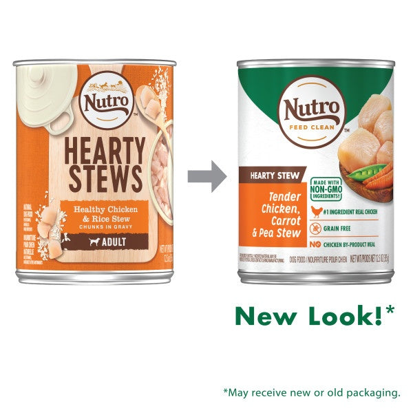 Nutro Hearty Stew Tender Chicken, Carrot & Pea Stew Cuts in Gravy Adult Canned Dog Food